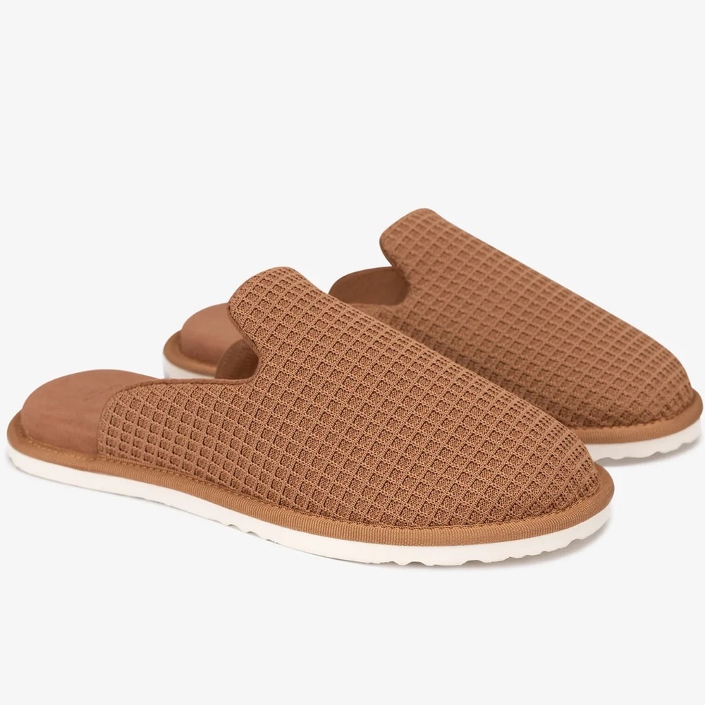 LUSSO Cloud Draper House Shoe CHESTNUT WAFFLE / MARSHMALLOW sz 10